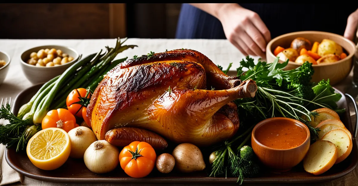 How can you incorporate seasonal vegetables into a classic roast dinner?